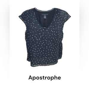 apostrophe Petite polka dot sheer blouse